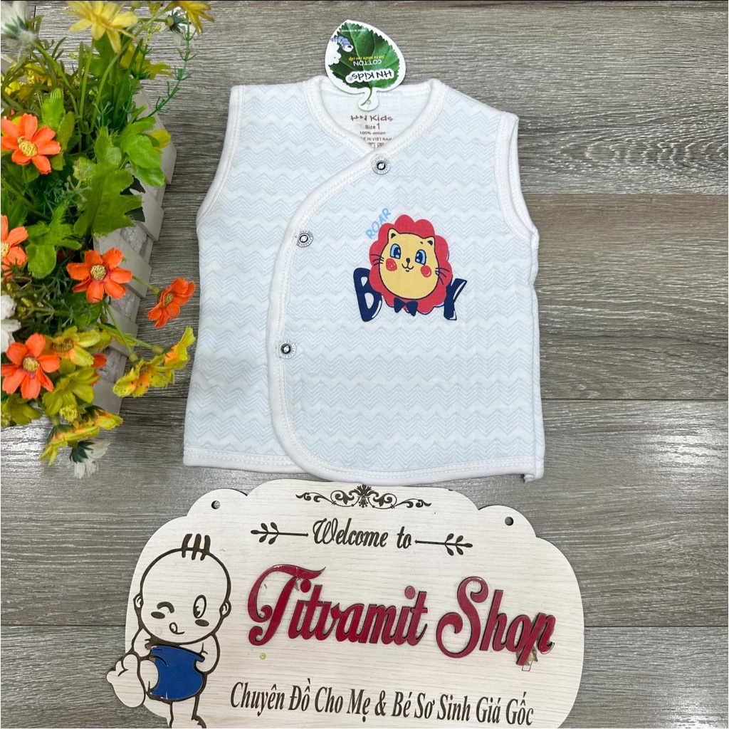 Áo gile hnkids vải trần bông cho bé mặc thu đông