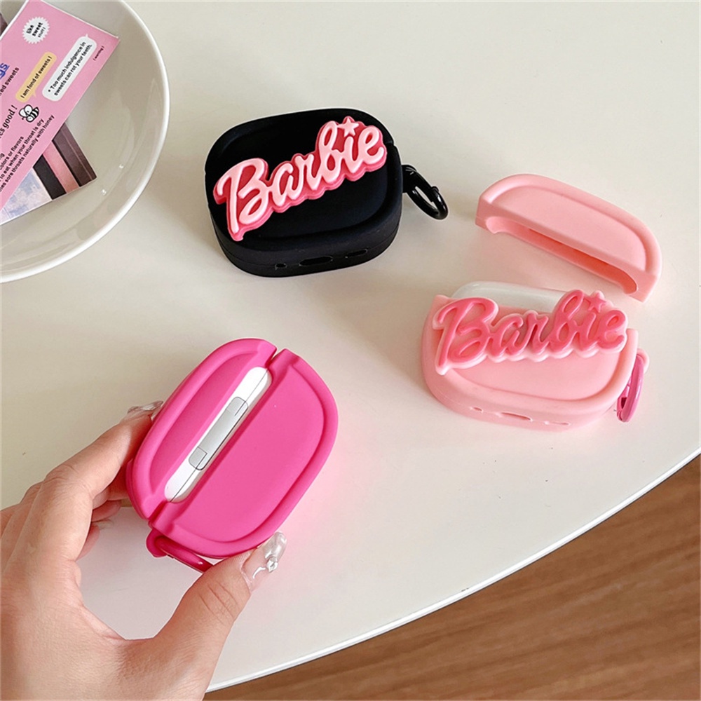 Hộp đựng tai nghe cho Airpods 1/2/pro/new 3 Hộp đựng tai nghe Apple Hộp đựng tai nghe thời trang Airpods 3 Set Silicone Full Set Pink Barbie