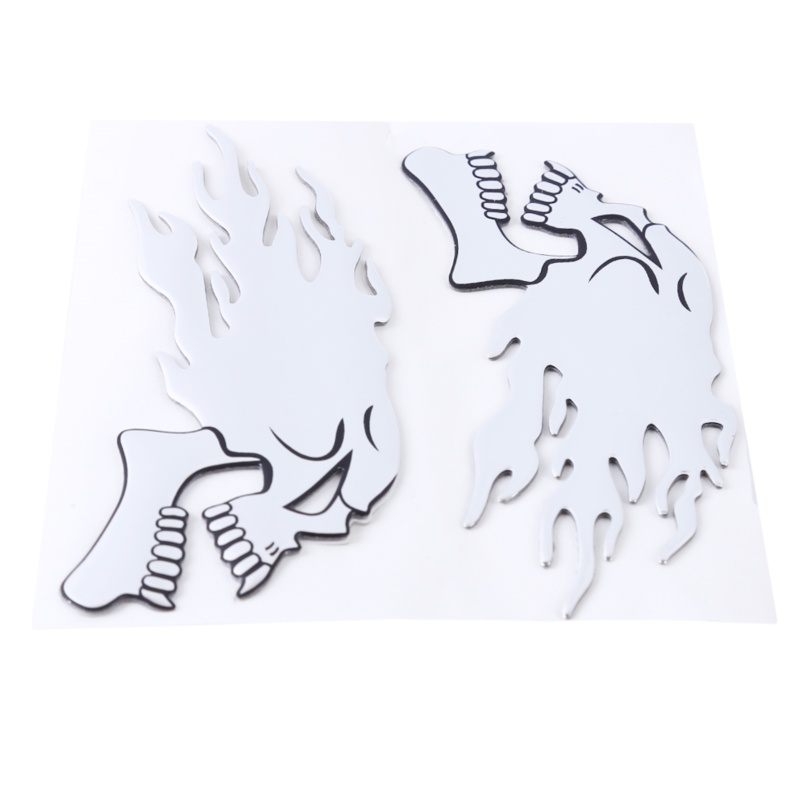 2pc / bộ thời trang nam punk 3d skull badge car / motorcycle metal sticker cool decal