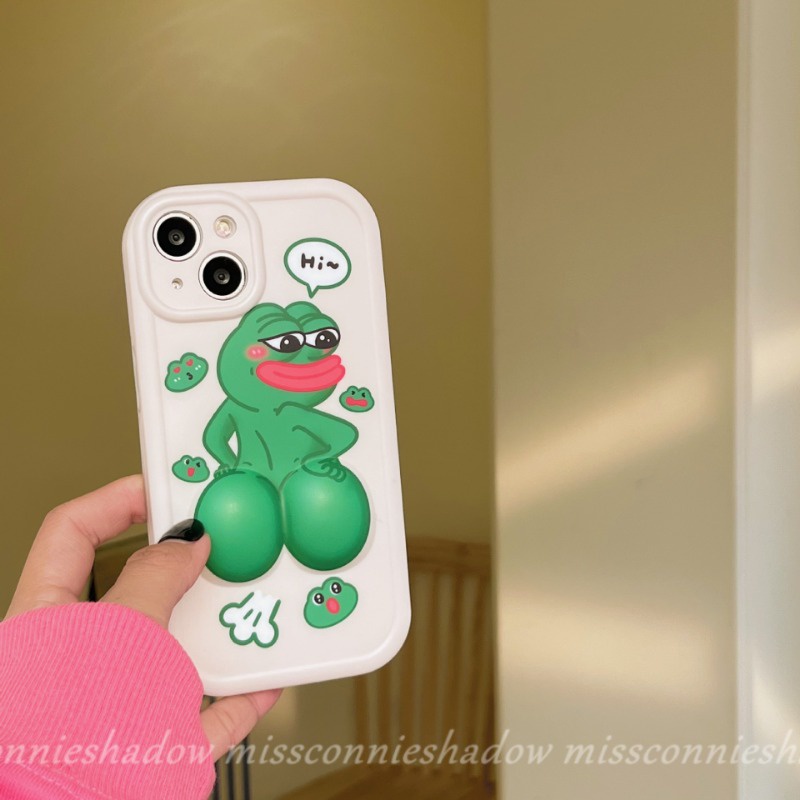 Phim hoạt hình 3d giải nén hạnh phúc trà sữa cặp đôi ếch vui nhộn vỏ điện thoại tương thích cho iphone 6 6s 7 8 plus xr 12 14 11 13 pro max 11 pro max x xs max se véo khuôn mặt bóng