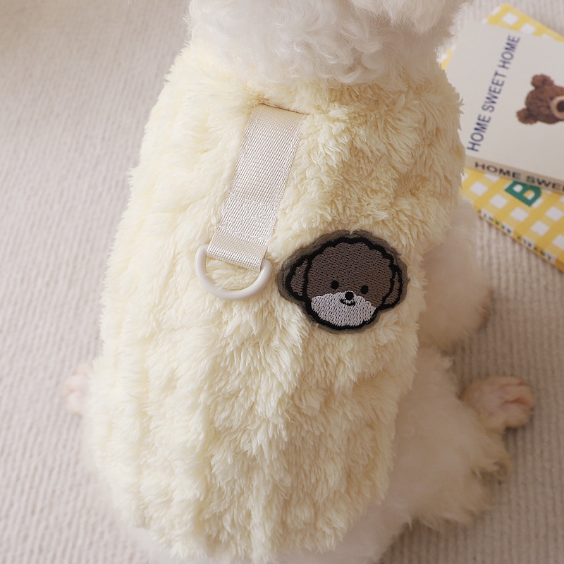 Autumn winter belt traction ring buckle phong cách mới dễ thương con chó cơ thể nhỏ yorkshire con chó nhỏ hai chân áo khoác bông dễ thương