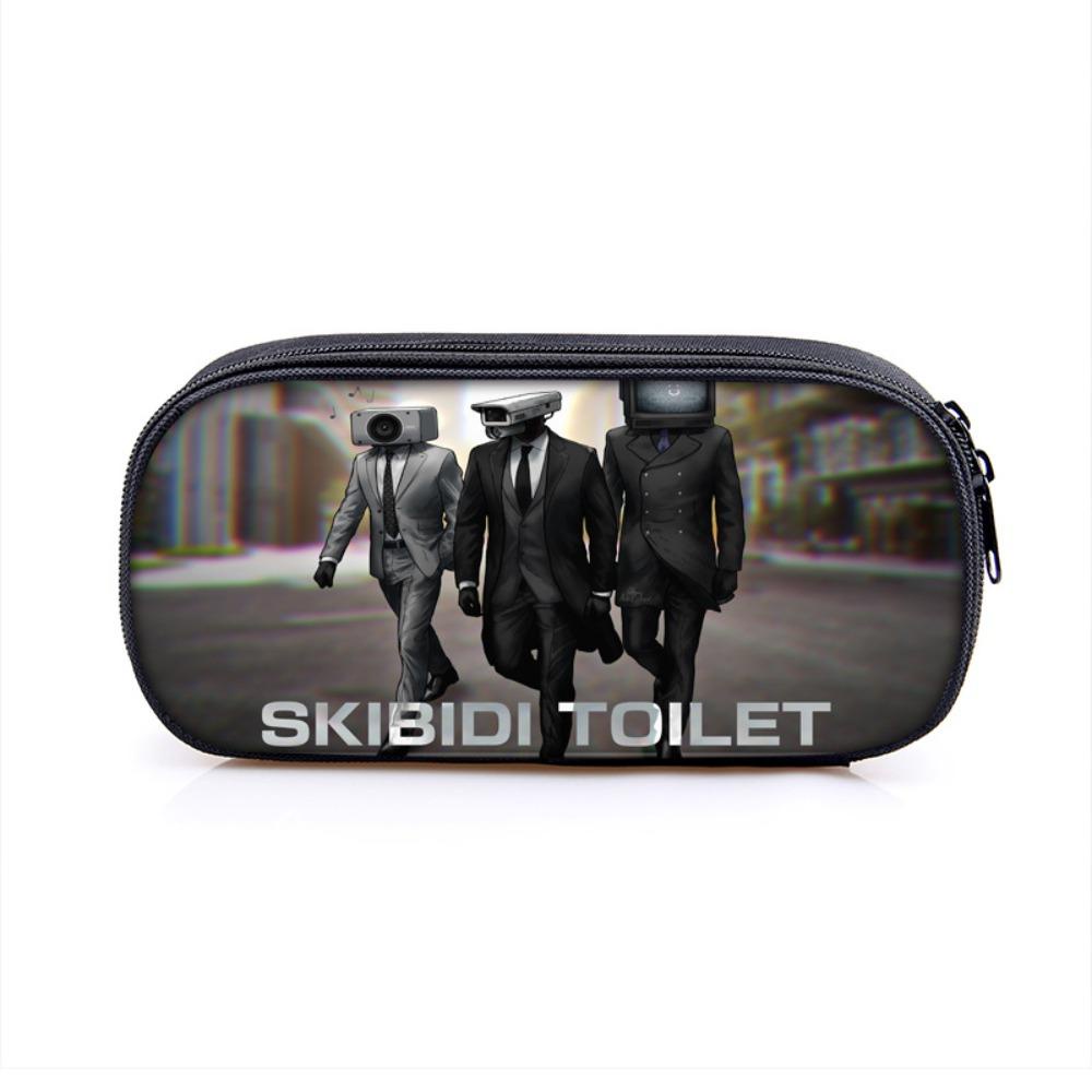 Malcolm skibidi toilet pencil case, skibidi toilet parody, túi đựng bút dễ dàng làm sạch túi đựng đồ di động nhẹ
