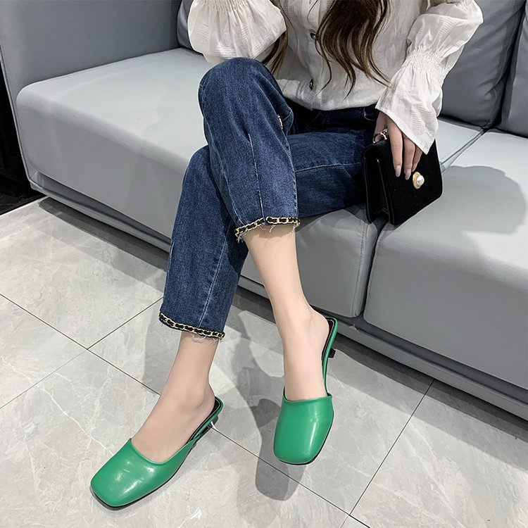 Giày cao gót vuông ngón chân stiletto thời trang dép nữ size 35-39