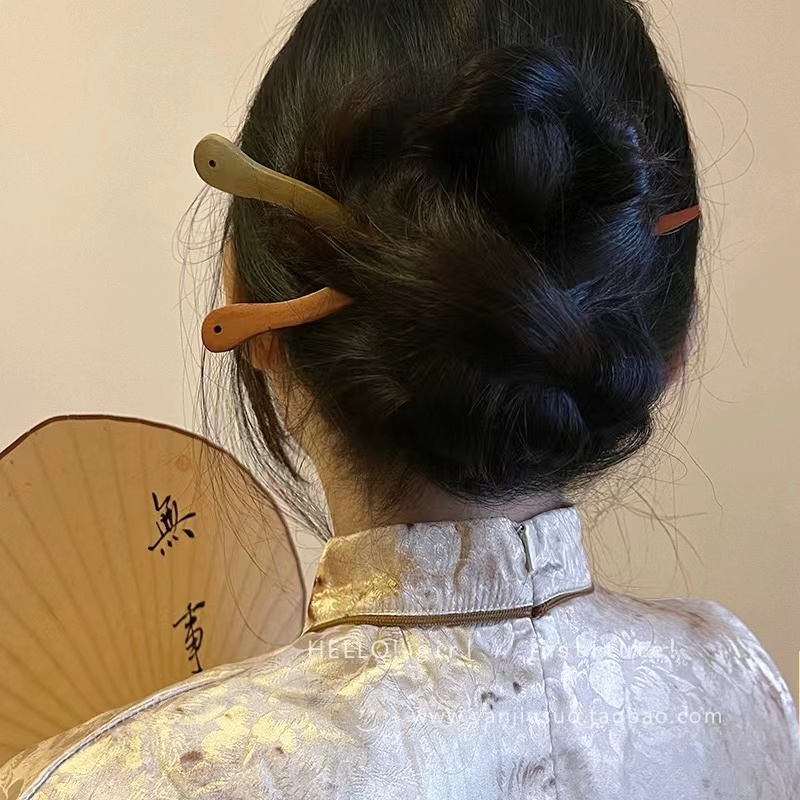 Trâm cài tóc bằng gỗ đàn hương đen thời trang cao cấp retro 2023