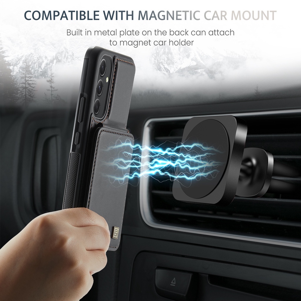 Bao da RFID cho Samsung a14 a24 a34 a54 a13 a53 a73 ví da bao da giá đỡ khe cắm thẻ