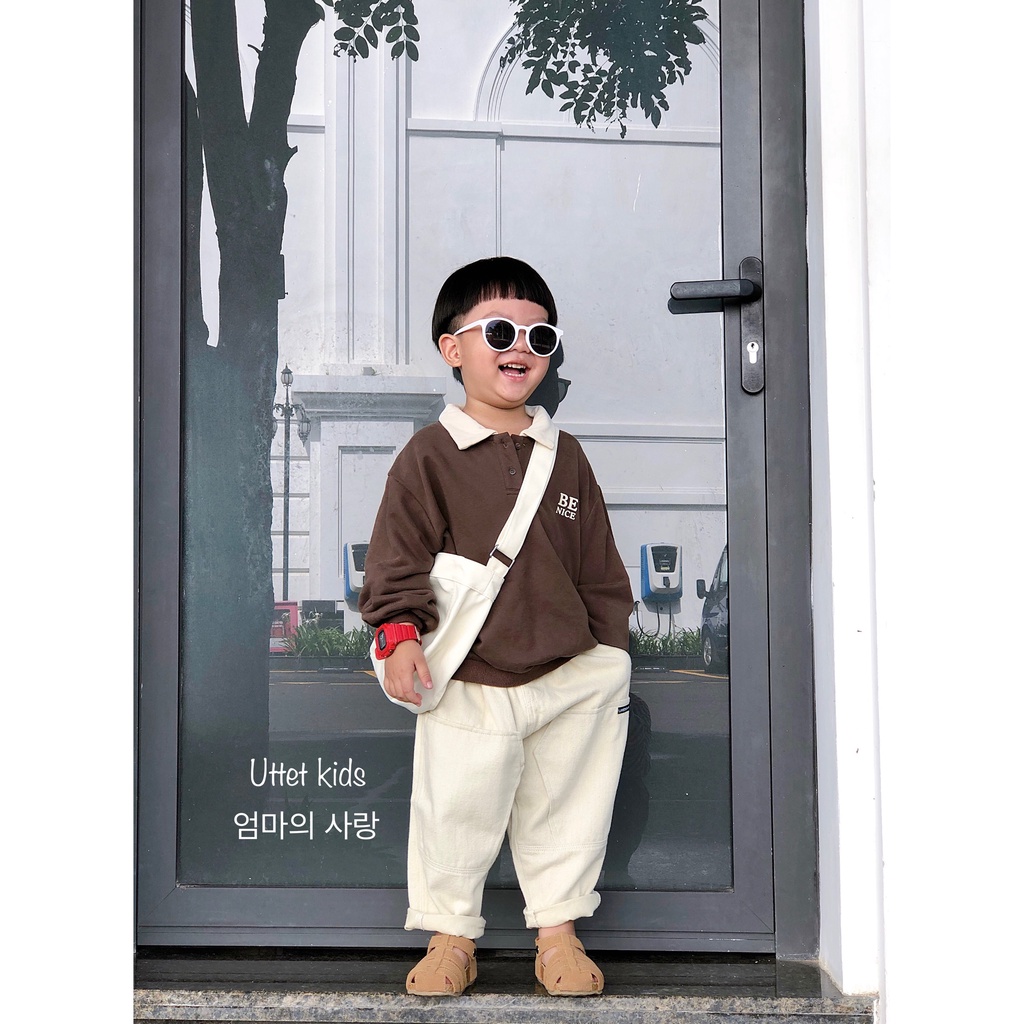 ÁO SWEATER POLO BE NICE 23633 PHONG CÁCH HÀN QUỐC CHO BÉ GÁI VÀ BÉ TRAI