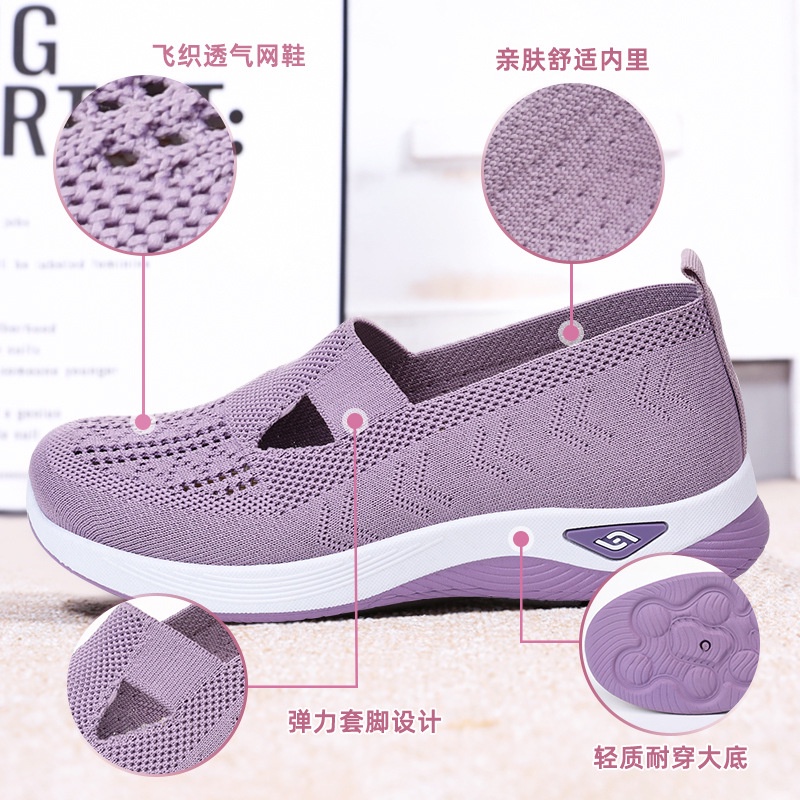 Giày nữ mùa hè mới giày nữ đế mềm thoáng khí thời trang giày mẹ giày vải