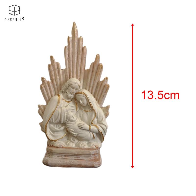 Tượng thánh gia đình bằng nhựa, tượng gia đình công giáo để bàn, trang trí, bộ sưu tập