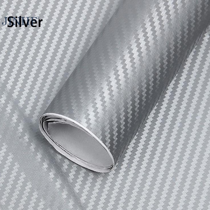 Jinhf 3d sợi carbon vinyl tấm bọc xe hơi cuộn phim dán decal 127x30cm hot