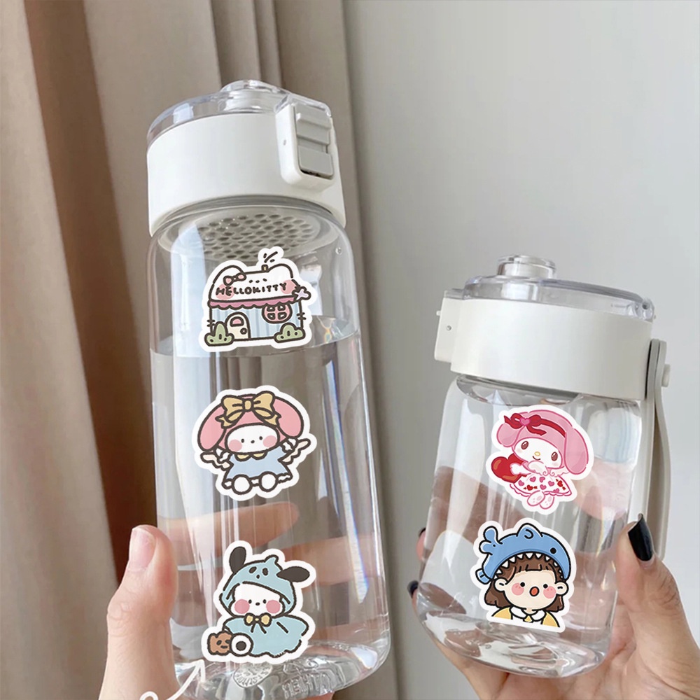 100 cái phim hoạt hình dễ thương sanrio hỗn hợp mymelody cinnamoroll hellokitty pochacco kuromi hình dán trang trí đột quỵ ngắn