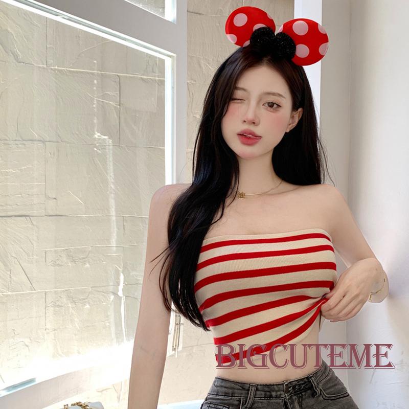 Áo Ống In Họa Tiết Kẻ Sọc Thời Trang Mùa Hè Dành Cho Nữ