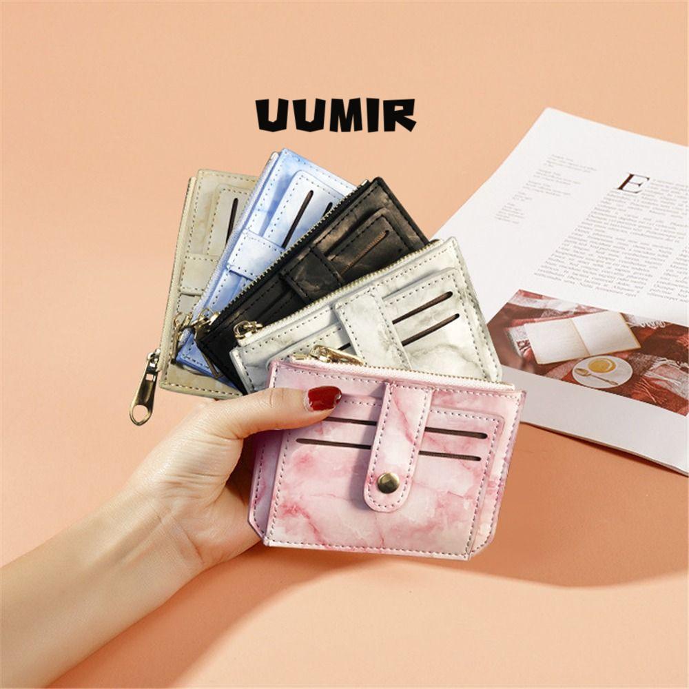 UUMIR Ví Da PU Nhỏ Có Khóa Kéo Dùng Đựng Thẻ Tiện Lợi Giá Đỡ
