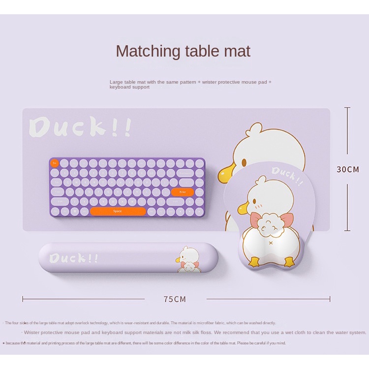 Miếng Lót Chuột Và Bàn Phím Bằng Silicon Hình Chú Vịt 3d Dễ Thương