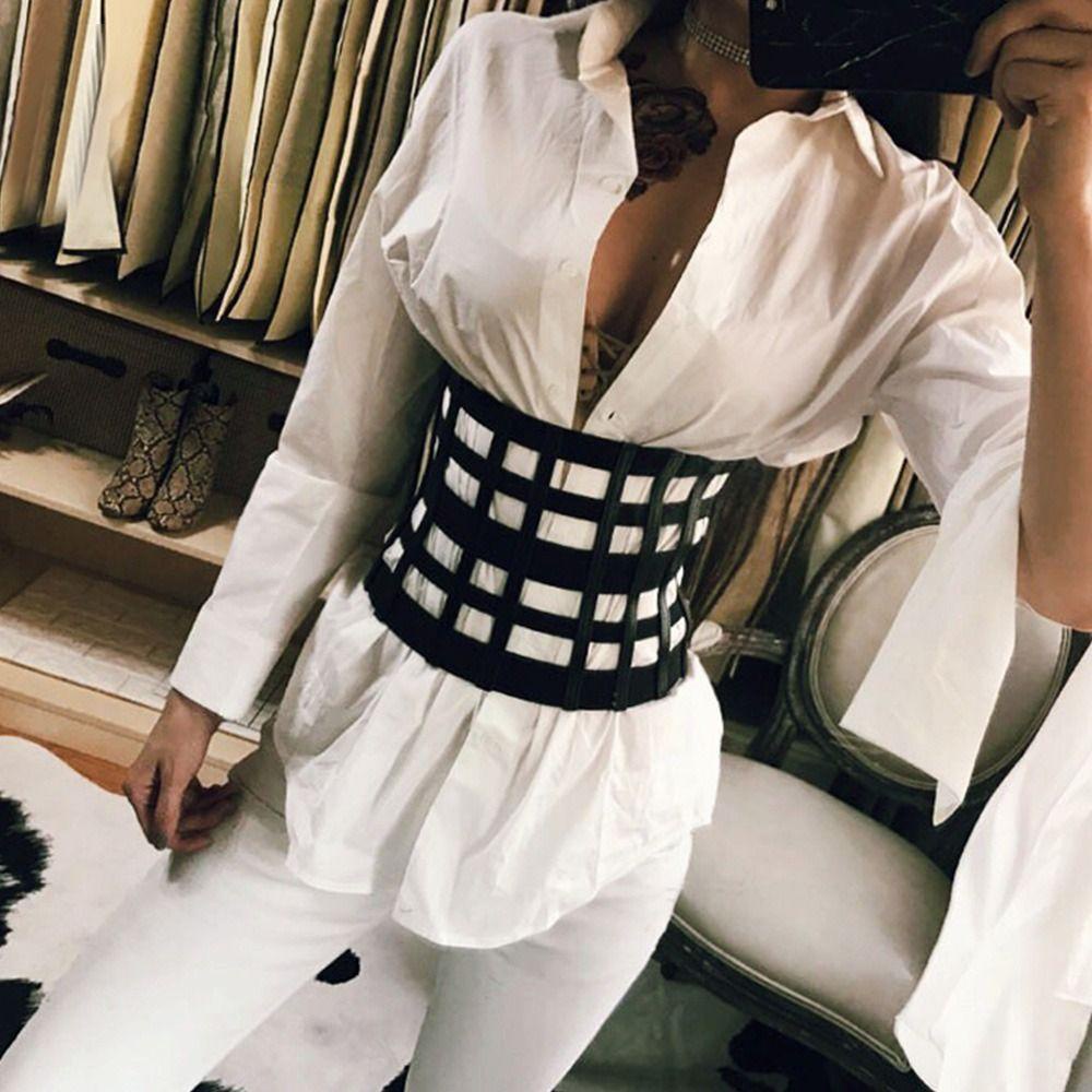 Thắt Lưng Bản Rộng Siêu Co Giãn Phối Khóa Kéo Kiểu Vintage