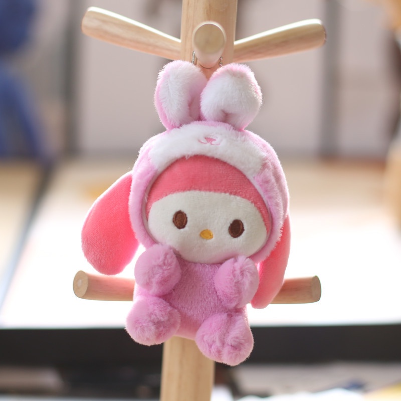 SANRIO Búp Bê Nhồi Bông Hình Thỏ Cinnamoroll Kuromi Melody Hello Kitty Dễ Thương Cho Bé Gái