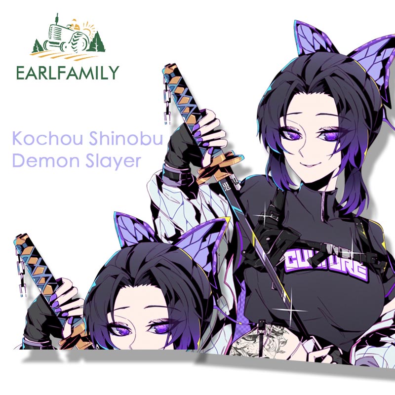 Miếng Dán Hình Xăm Hoạt Hình Demon Slayer Phong Cách Gothic Kochou Shinobu Cho Xe Hơi