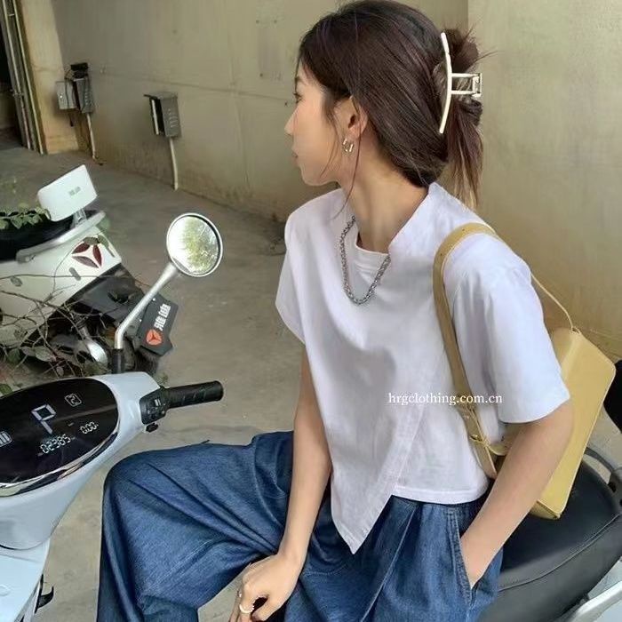 COZOK Áo Thun Tay Ngắn Màu Trơn Đa Năng Hợp Thời Trang