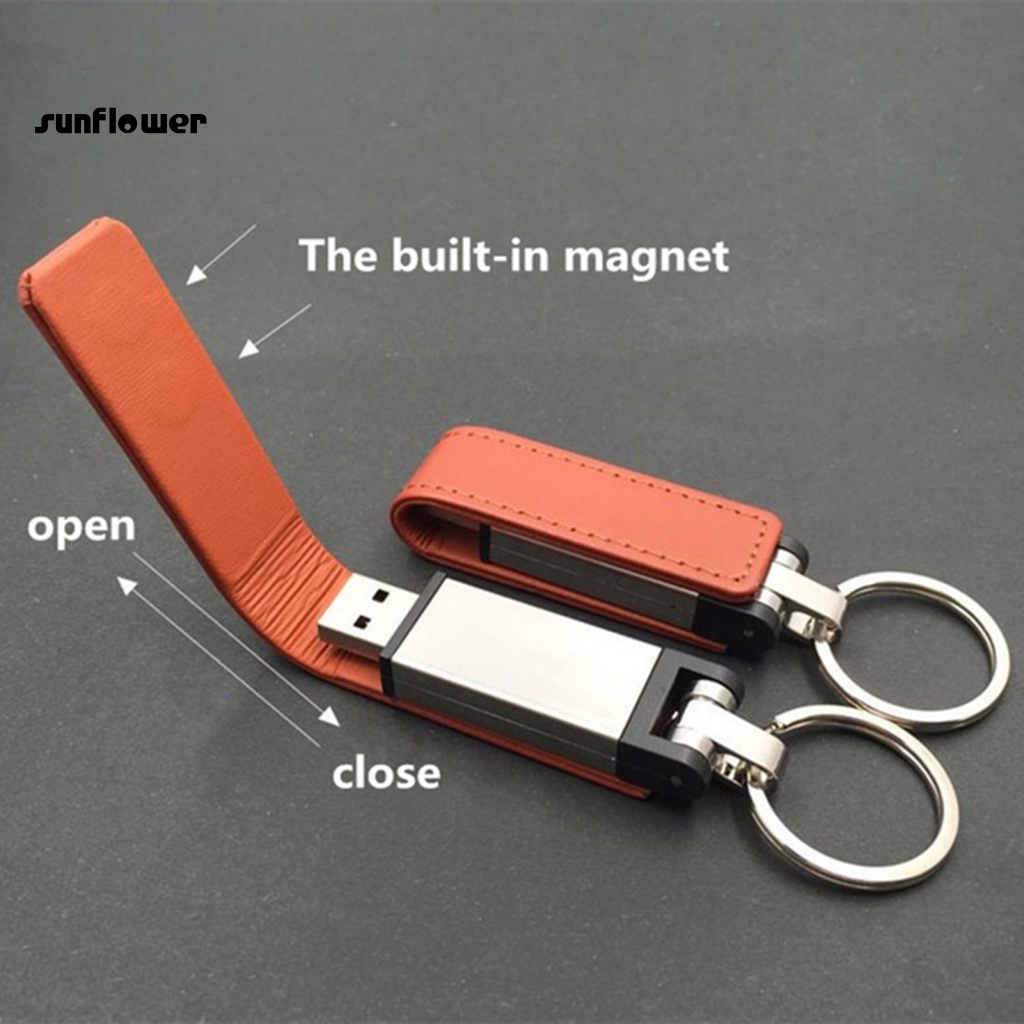 Usb2.0 4 / 16 / 32 / 64 / 128GB Vỏ Kim Loại Giả Da Đựng Chìa Khóa Tiện Dụng