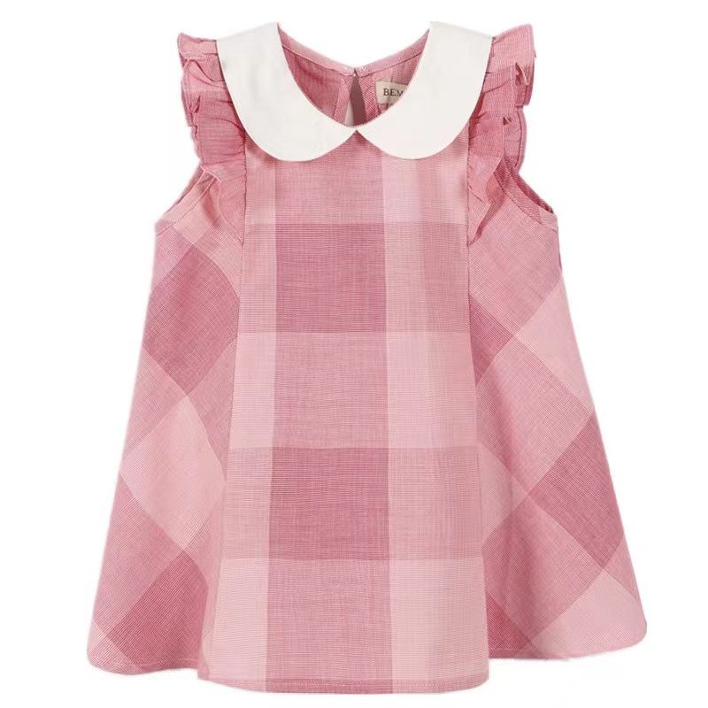 Đầm Xếp Ly Sát Nách Vải Cotton Thiết Kế Dễ Thương Cho Bé Gái