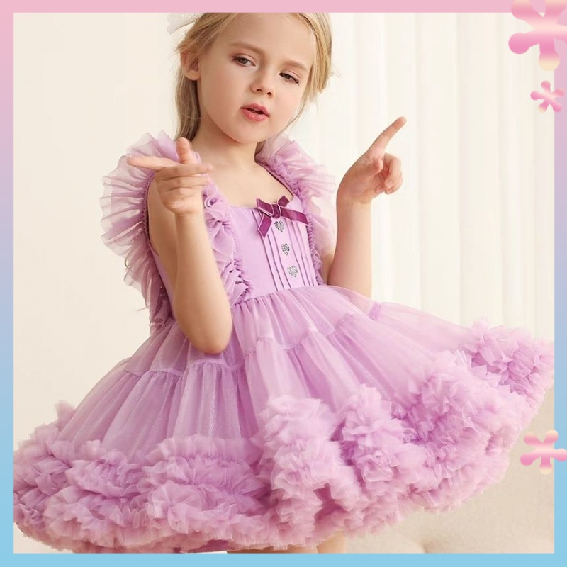 Bộ Áo Liền Quần Công Chúa Bằng Vải Gạc Phồng Thời Trang Mùa Hè Cho Bé Gái