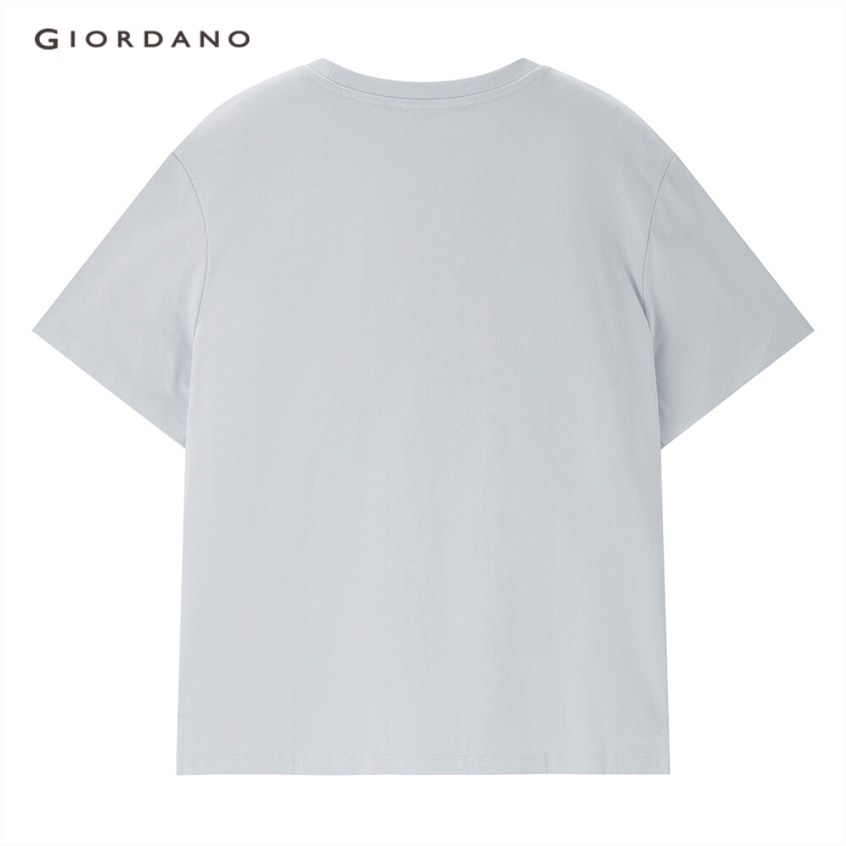 GIORDANO WOMEN Flower print crewneck short sleeve cotton tee 05393393