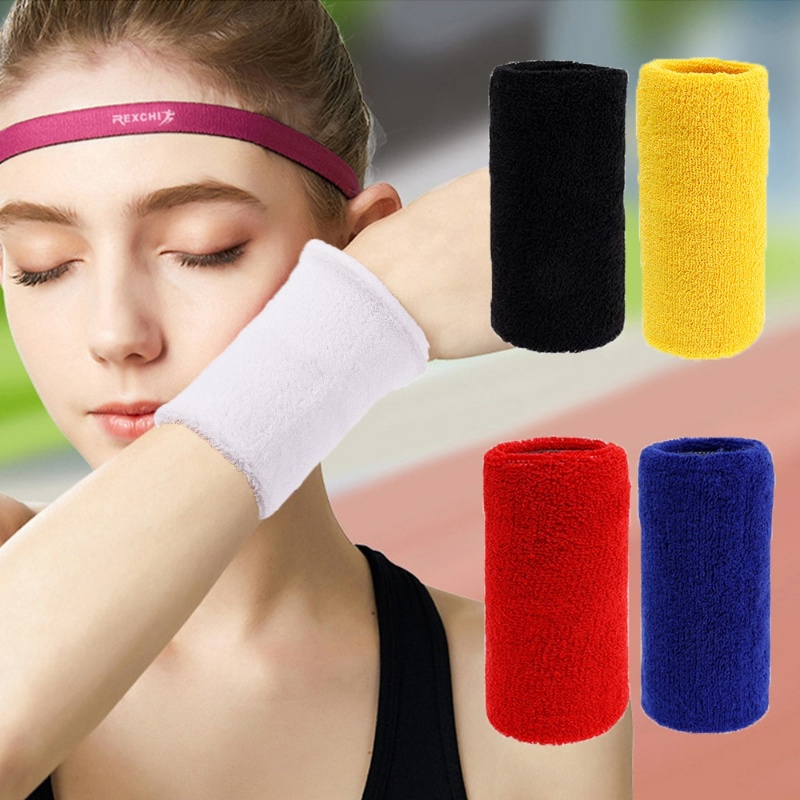 Băng Quấn Bảo Vệ Cổ Tay Thấm Hút Mồ Hôi Bằng Sợi Cotton Nhiều Màu Cho Nam Và Nữ