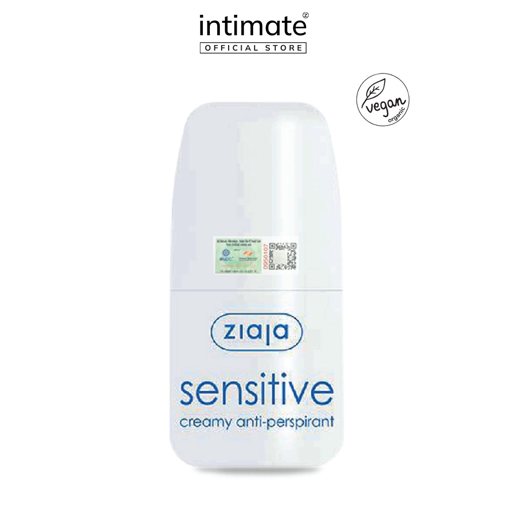 Lăn Khử Mùi Sensitive Creamy Anti-perspirant ZIAJA Hỗ Trợ Ngăn Tiết Mồ Hôi, Dưỡng Ẩm, Thẩm Thấu Tốt 60ml