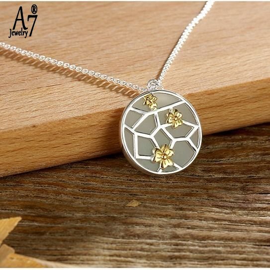 Vòng cổ Bạc Mặt Hoa Mận Mới Y1171 A7