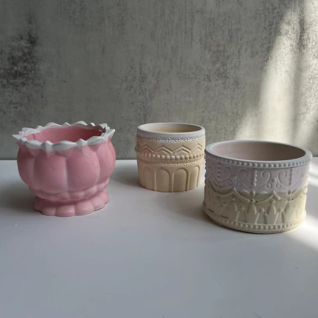 Khuôn silicone Làm Chậu Hoa / Trang Sức Tiện Dụng
