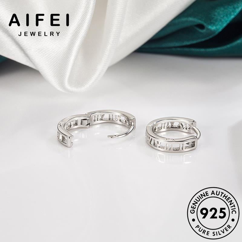 AIFEI JEWELRY vành khuyên sức rỗng Thời trang giản bông tua thật kiện nguyên quốc phụ bản thời nữ hàn tròn xỏ 925 tai đơn bạc số E398