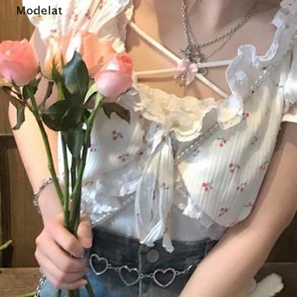 Áo hai dây GJCUTE MFC in hoa phối ren gợi cảm thời trang đi biển mùa hè cho nữ