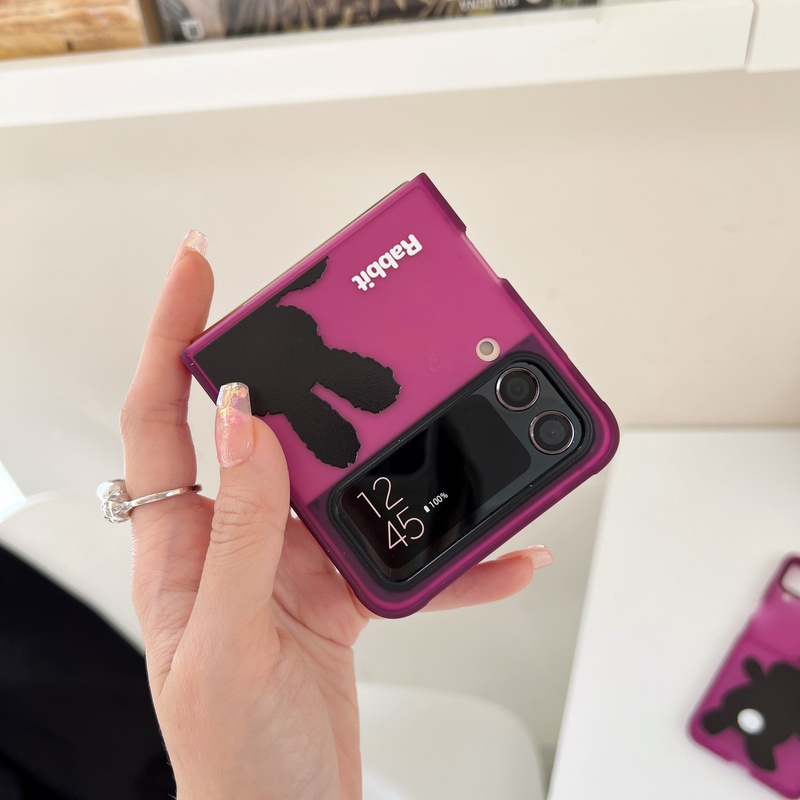 Ốp Điện Thoại Tpu Silicon Mềm Trong Suốt Dạng Gập Chống Sốc Chống Rơi In Hình Thỏ Dễ Thương Cho Galaxy Z Flip 4 / 3Case Samsung 5G