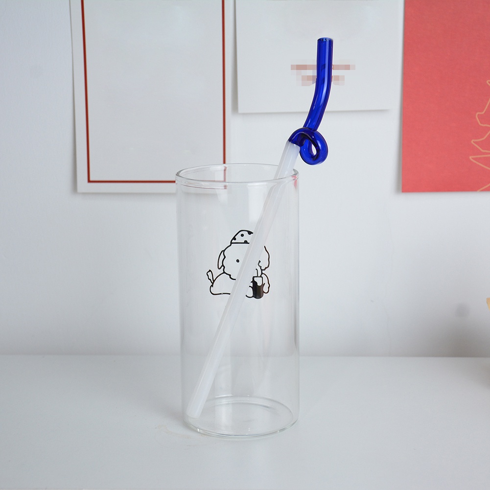 1 Ống Hút Thủy Tinh Tái Sử Dụng Được Kèm Cọ Vệ Sinh Ống Hút