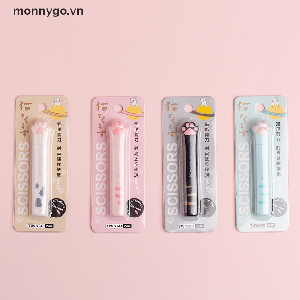 Kéo Cầm Tay Mini Bằng Thép Không Gỉ Hình Dấu Chân Mèo Dễ Thương
