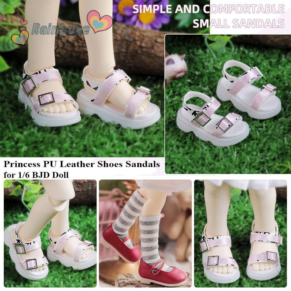 Giày Da PU Màu Cầu Vồng Cho Búp Bê 1 / 6BJD 4.4 * 2.1cm / 4.6 * 1.9cm / 3.6 * 1.7cm
