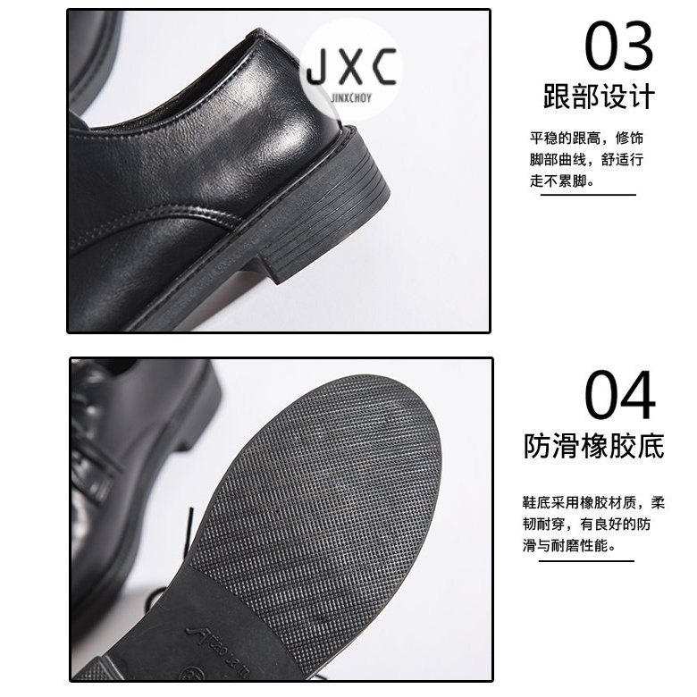 JINxCHOY Giày Oxford Đế Bằng Phối Dây Buộc Sành Điệu Cho Nữ JINXCHOY