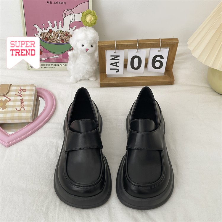 Giày Mary Jane Mũi Tròn Màu Trơn Đơn Giản Thoải Mái Hợp Thời Trang