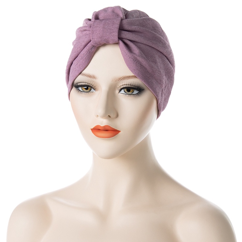 Ygt Mũ Turban Thắt Nút Màu Trơn Thời Trang Cho Phụ Nữ Hồi Giáo