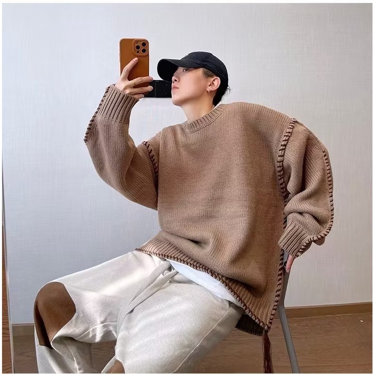 Áo Khoác Len Dáng Rộng Dày Dặn Thời Trang Cho Nam