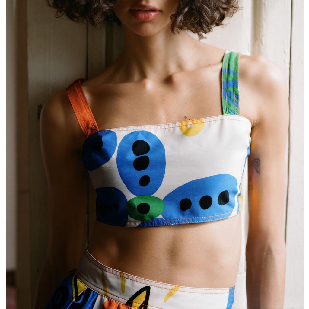 Bộ Áo In Họa Tiết Thắt Nơ Phối Chân Váy Thời Trang ZARA Mùa Hè 2897125 2889125