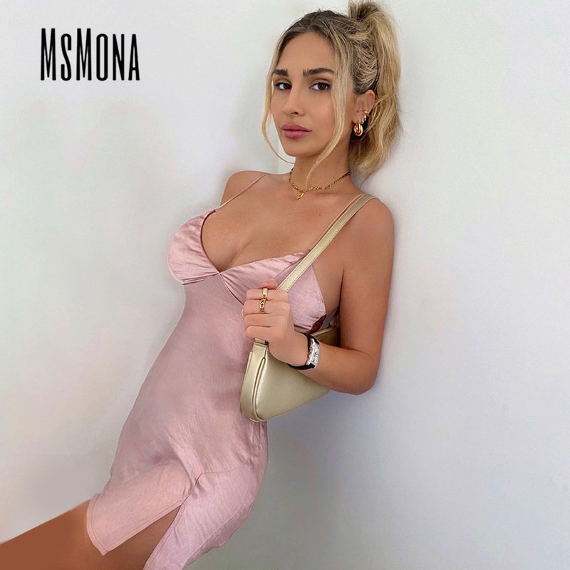 Đầm Không Tay Cổ Chữ V Dáng Ôm Màu Trơn Thời Trang 2023 Quyến Rũ Dành Cho Nữ