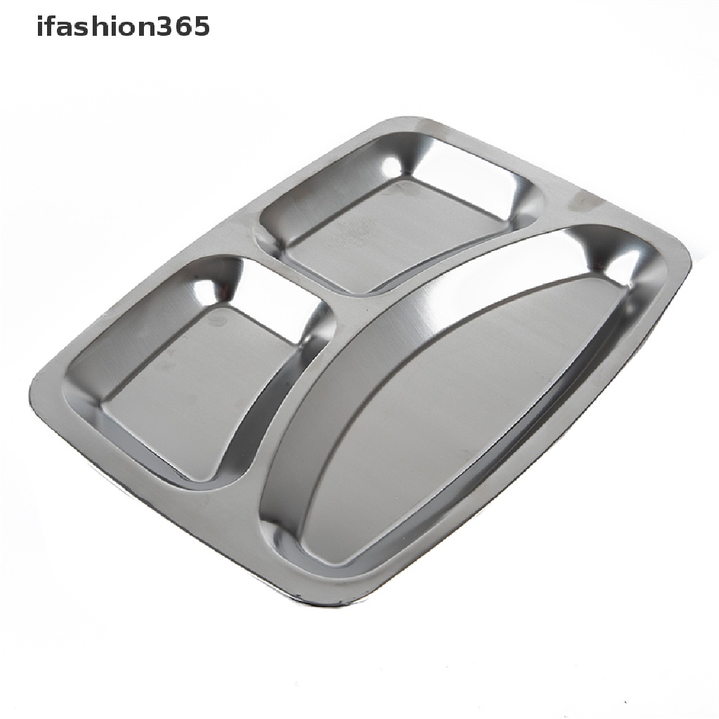 Khay Đựng Thức Ăn Chia Ngăn Bằng Thép Không Gỉ ifashion365