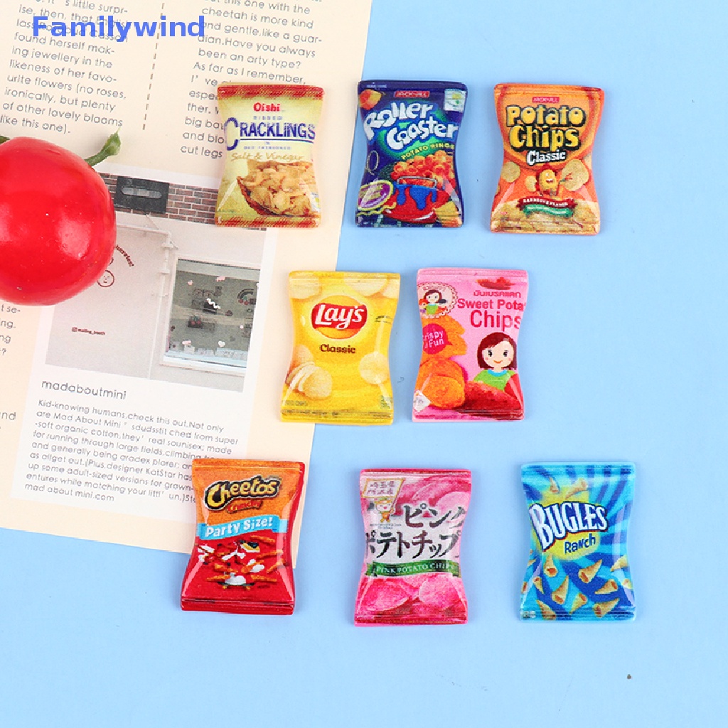 Set 10 Mô Hình Đồ Ăn Vặt / Khoai Tây Chiên / Kẹo Bằng Nhựa Resin Cho Nhà Búp Bê