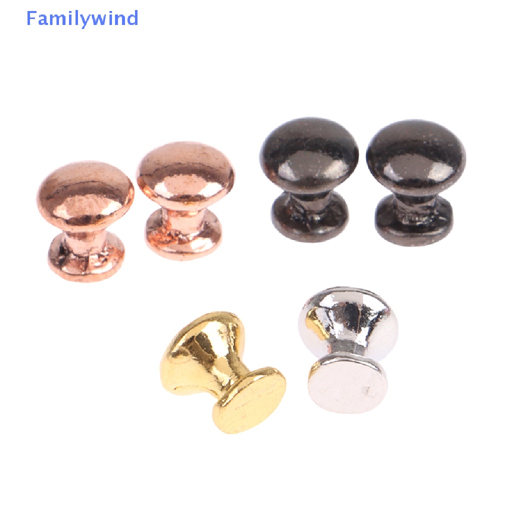 Set 8 Tay Nắm Cửa / Ngăn Kéo Tủ Hình Tròn Trang Trí Nhà Búp Bê Tỉ Lệ 1: 12