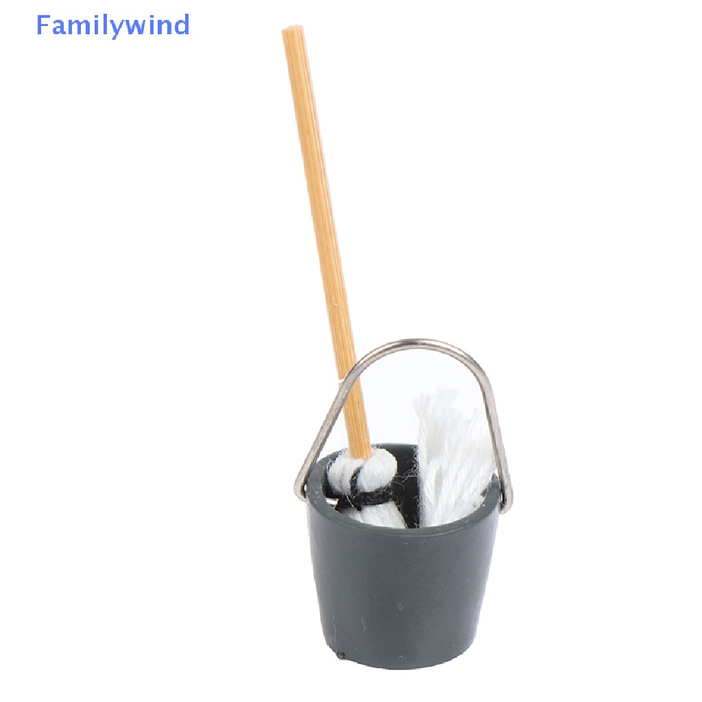 1 Bộ Xô Và Cây Lau Nhà Trang Trí Nhà Búp Bê 1: 12