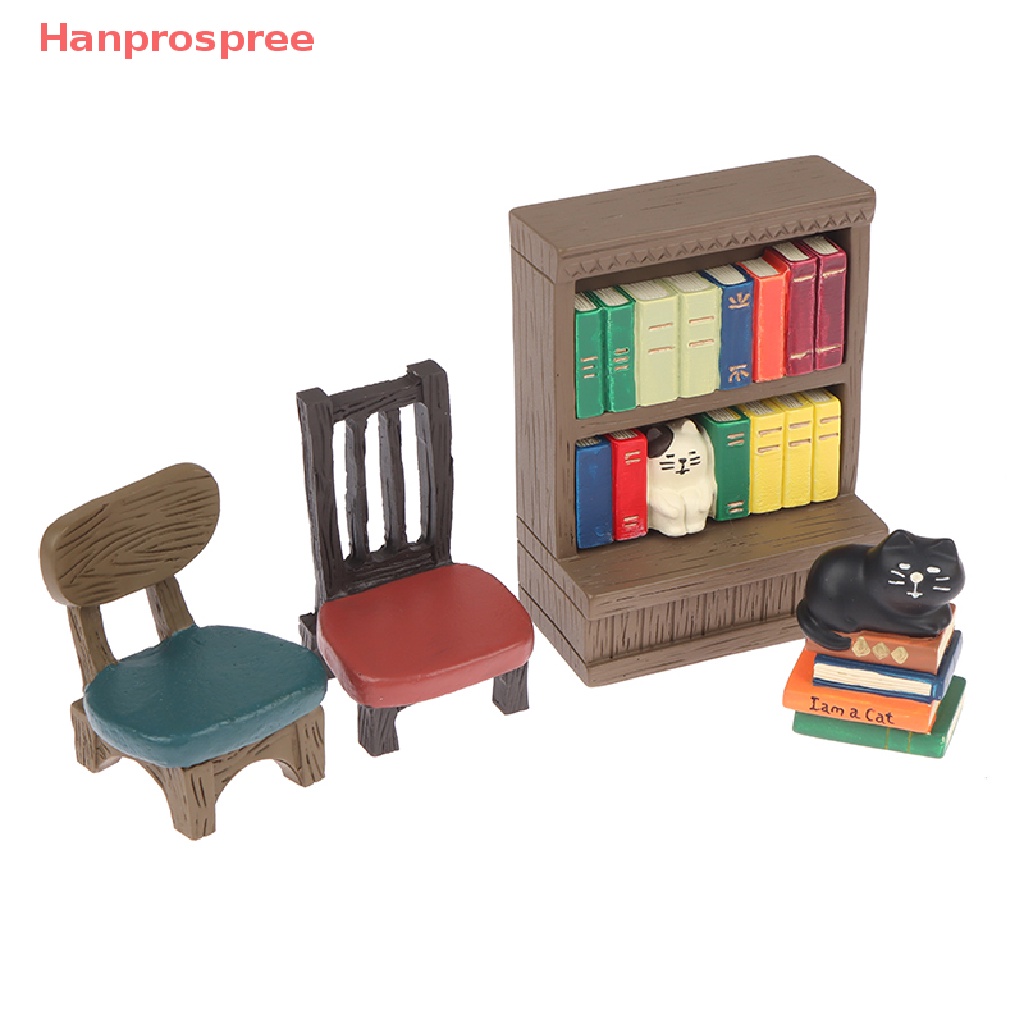 Mô Hình Kệ Sách Hình Mèo Đen Tỉ Lệ 1: 12 Trang Trí Nhà Búp Bê