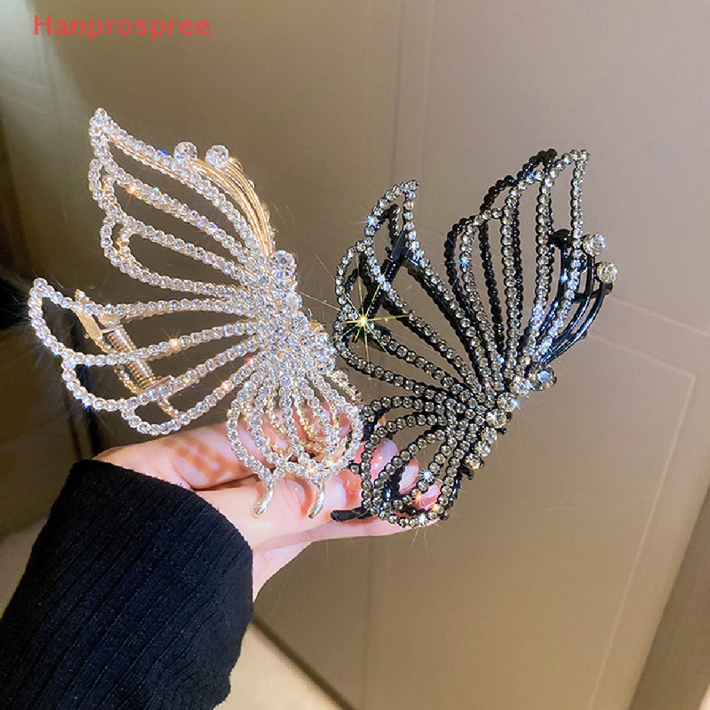 Kẹp Tóc Hình Bướm Đính Đá Phong Cách Vintage Dành Cho Nữ