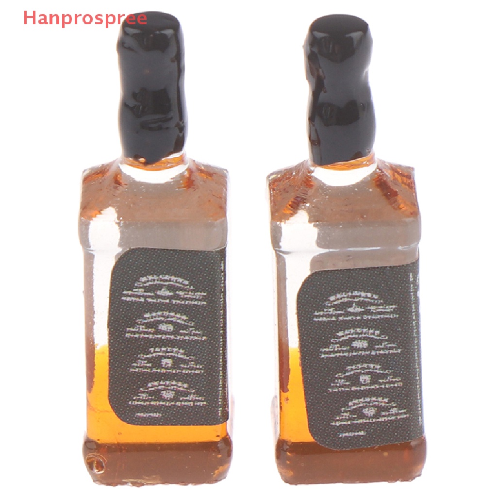 Set 2 Chai Rượu Mini Tỉ Lệ 1 / 12 Dùng Để Trang Trí Nhà Búp Bê