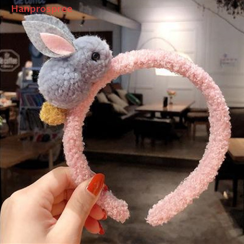 Băng Đô Cài Tóc Hình Thỏ Nhồi Bông Dễ Thương Cho Bé Gái