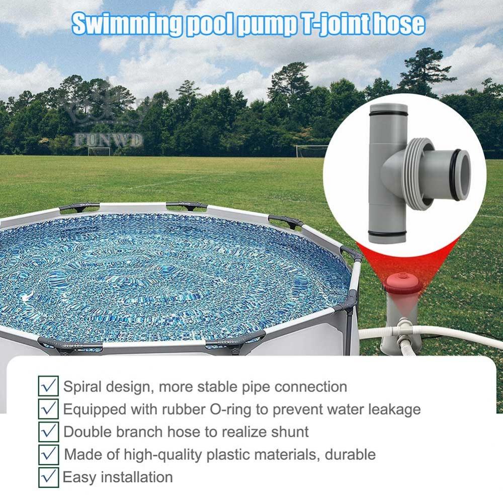 【FUNWD】For Intex Split Hose Plunger Valve Pool Part 1.5in to 2 1.25in T-connectors